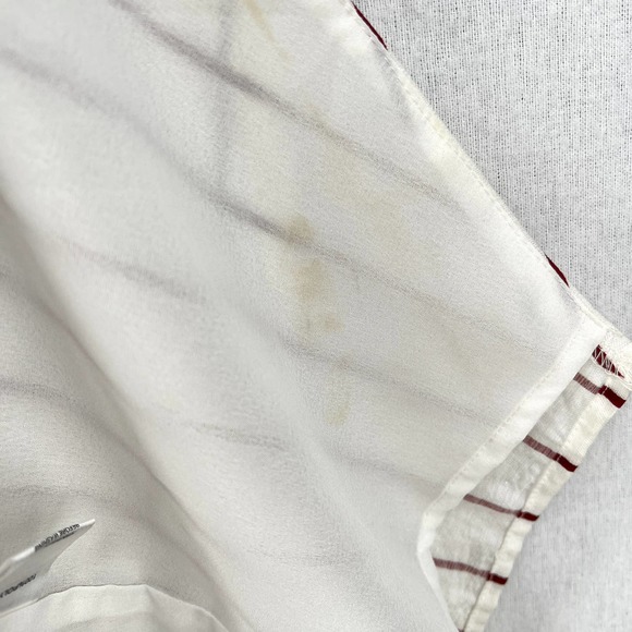 SABO SKIRT Dress Womens Medium White Brown Striped Short Sleeve Tie Front NWT - Picture 12 of 15